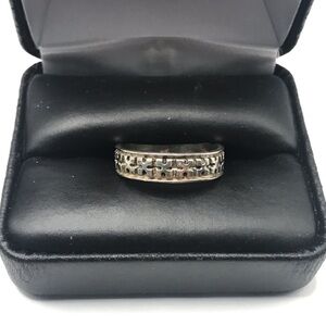 925 Sterling Silver Pattern Band Ring Size 8
